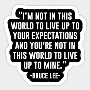 Im not in this world to live up your expectations Sticker